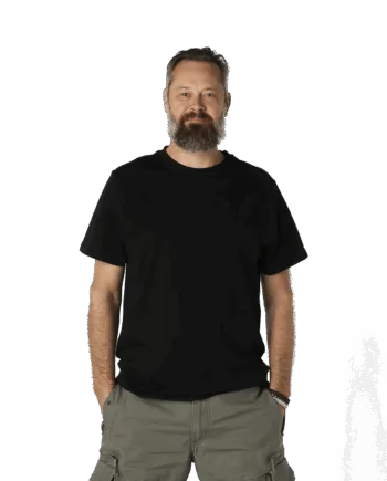 Molecule T-shirt med Logo – Minimalistisk Sort Elegance