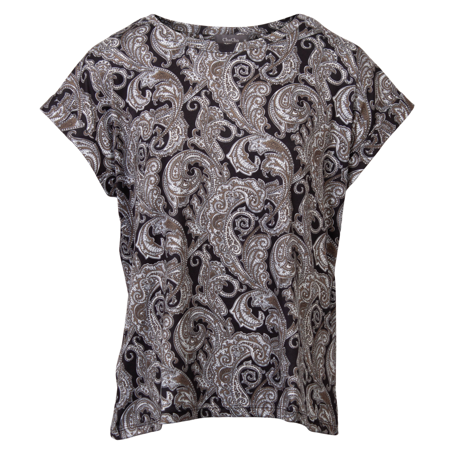 Chacha T-shirt til kvinder – Trendy mønsterdesign på udsalg!