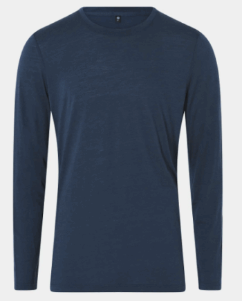 Blå Økologisk Merino Uld T-Shirt – Fantastisk Tilbud!