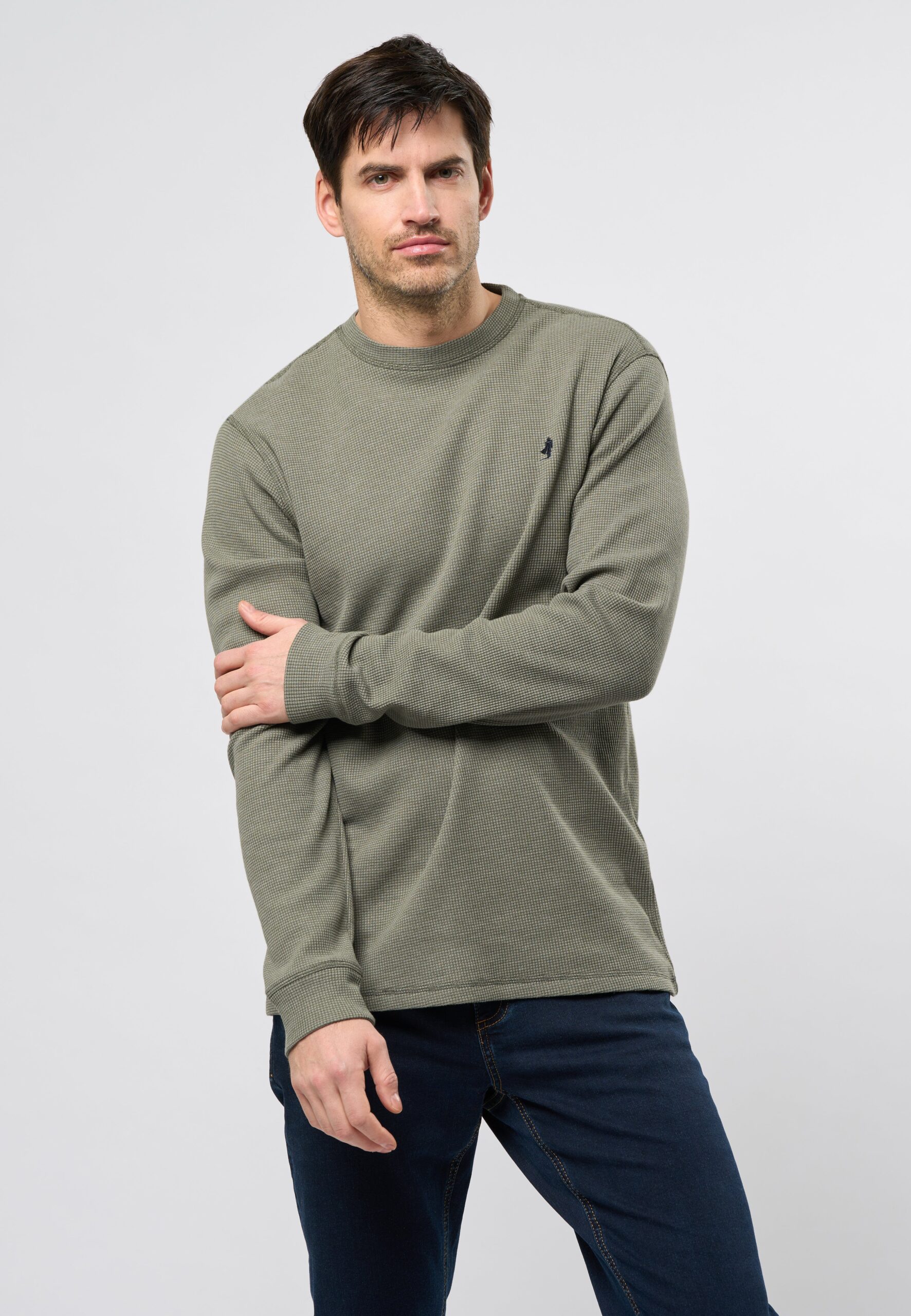 Mørkeblå Langærmet T-Shirt fra Drake - Stil og Komfort