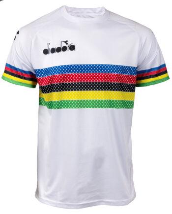 Hvid Diadora Cykel Shirt Med Striber Str - Diadora T-Shirt  - 5704796028822