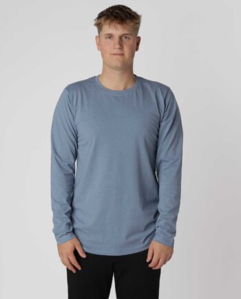 Essential Langærmet Shirt Denim - Hiddentrend T-Shirt  - 0000200010706