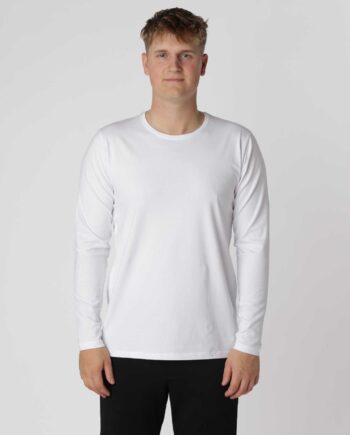 Hvid Shape Langærmet Shirt - Hiddentrend T-Shirt  - 0000200020206