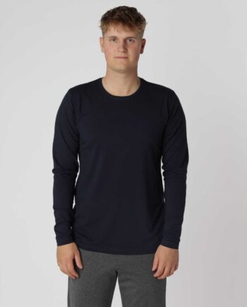 Shape Langærmet Shirt Navy - Hiddentrend T-Shirt  - 0000200020306