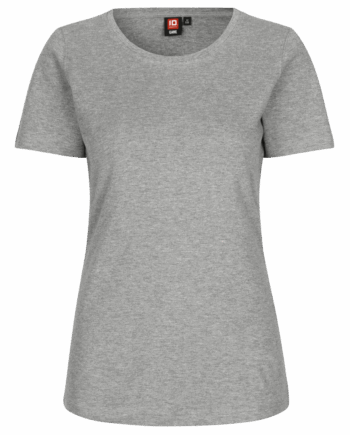 Grå Melange Interlock Dame Shirt - Id T-Shirt  - 5709245101538