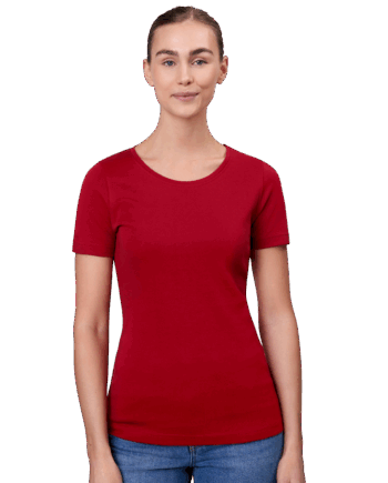 Rød Interlock Dame Shirt - Id T-Shirt  - 5709245079868