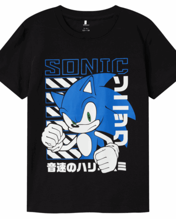 Sort Guppy Sonic Drenge Shirt Black 116 - Guppy T-Shirt  - 5715675172413