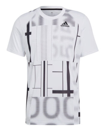 Hvid Adidas Club Graph Shirt - Adidas T-Shirt  - 4065423078780
