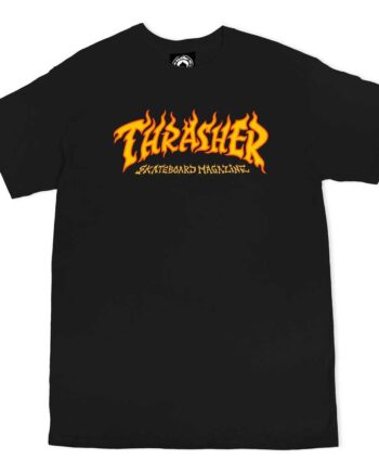 Sort Thrasher Shirt Fire Logo Black - Thrasher T-Shirt  - 010202053537