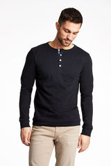 Sort Solid Granddad - Lindbergh T-Shirt  - 5714396809172