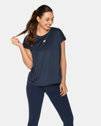 Navy Zebdia Dame Trænings Tee Shirt - Zebdia T-Shirt  - 5708247617047