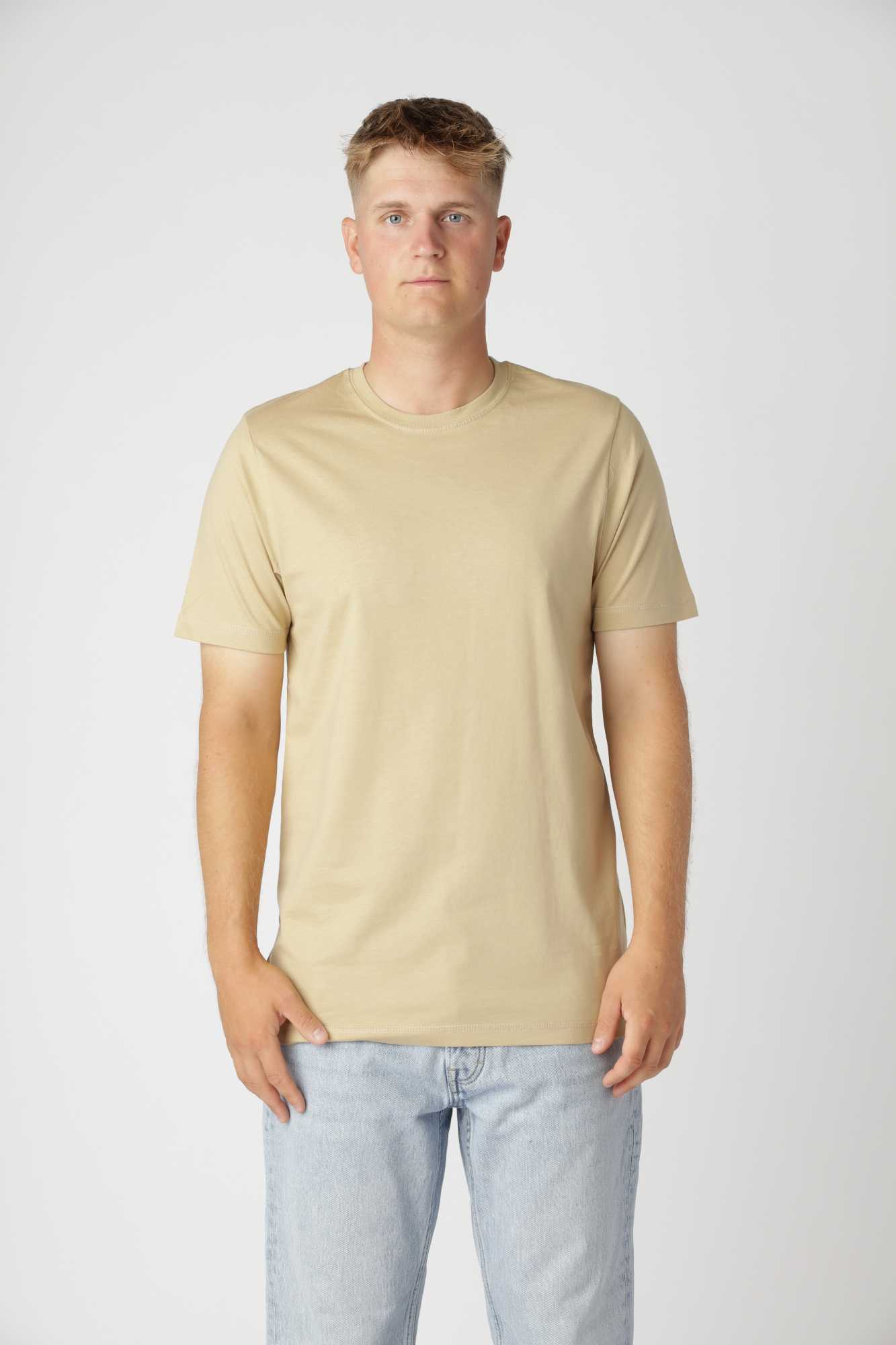 Classic Fitted Shirt Sand - Hiddentrend T-Shirt - 0000040020102