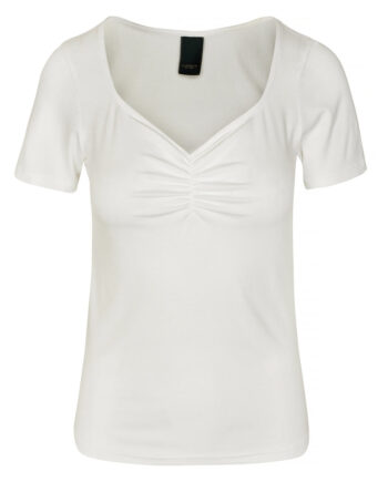 Cream Luxzuz Shirt Klaudine - Luxzuz T-Shirt  - 5713563947990