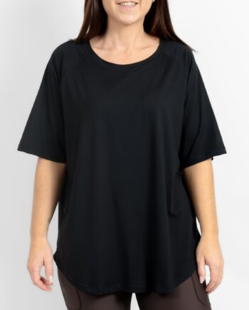 Sort Mira Relaxed Black Shirt - Huabo T-Shirt  - 5740038331503