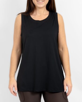 Sort Mira Relaxed Black Top - Huabo T-Shirt  - 5740038331152