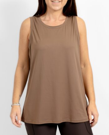Mira Relaxed Latte Top - Huabo T-Shirt  - 5740038331299