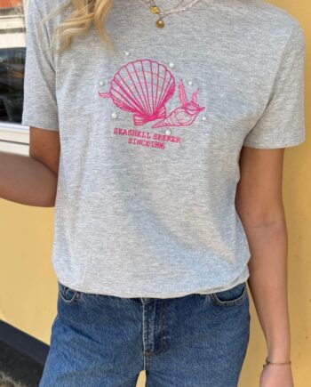 Grå Only Shirt Kita Shell Grey - Only T-Shirt  - 5715828394532