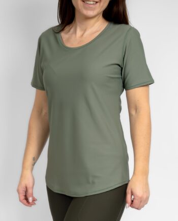 Grøn Vigga Fitted Dusty Green Shirt - Huabo T-Shirt  - 5740038328275