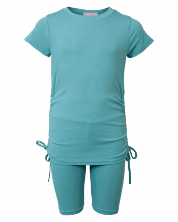 Mint Fashion Pige Shortssæt 128 - Fashion T-Shirt  - 5714470218128