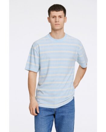 Lyseblå Lindbergh Shirt Towel Striped Pastelblå Til Herre - Lindbergh T-Shirt